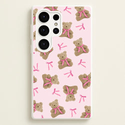 Coquette Teddy Bears And Bows Pattern  - Clean Girl Aesthetic Phone Case for Galaxy S25 Ultra