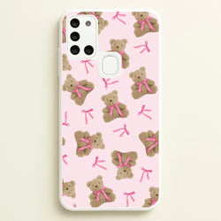 Coquette Teddy Bears And Bows Pattern  - Clean Girl Aesthetic Phone Case for Galaxy A21s