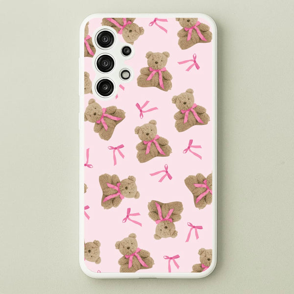 Coquette Teddy Bears And Bows Pattern  - Clean Girl Aesthetic Phone Case for Galaxy A13