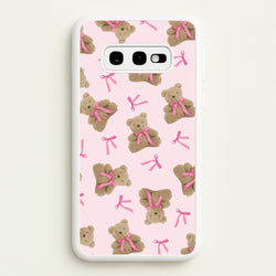 Coquette Teddy Bears And Bows Pattern  - Clean Girl Aesthetic Phone Case for Galaxy S10e