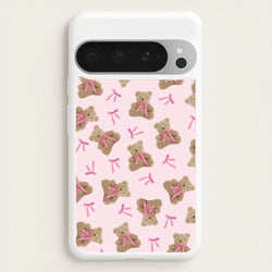 Coquette Teddy Bears And Bows Pattern  - Clean Girl Aesthetic Phone Case for Google Pixel 9 Pro XL