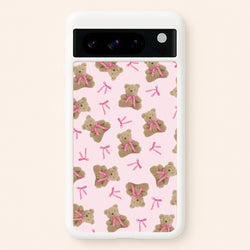 Coquette Teddy Bears And Bows Pattern  - Clean Girl Aesthetic Phone Case for Google Pixel 8 Pro
