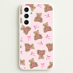 Coquette Teddy Bears And Bows Pattern  - Clean Girl Aesthetic Phone Case for Galaxy S23FE