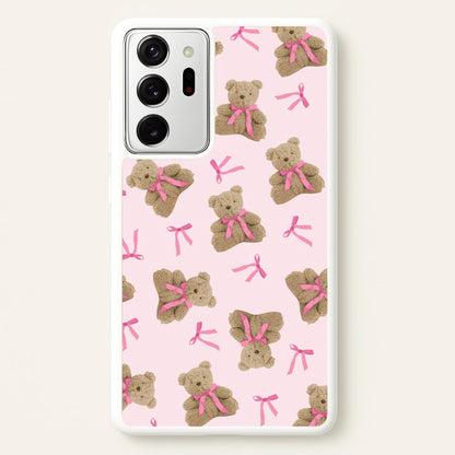 Coquette Teddy Bears And Bows Pattern  - Clean Girl Aesthetic Phone Case for Galaxy Note 20 Ultra