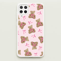 Coquette Teddy Bears And Bows Pattern  - Clean Girl Aesthetic Phone Case for Galaxy A12