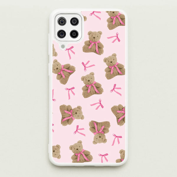 Coquette Teddy Bears And Bows Pattern  - Clean Girl Aesthetic Phone Case for Galaxy A12