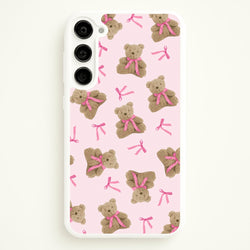 Coquette Teddy Bears And Bows Pattern  - Clean Girl Aesthetic Phone Case for Galaxy S23 Plus