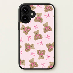 Coquette Teddy Bears And Bows Pattern Phone Case for iPhone 17