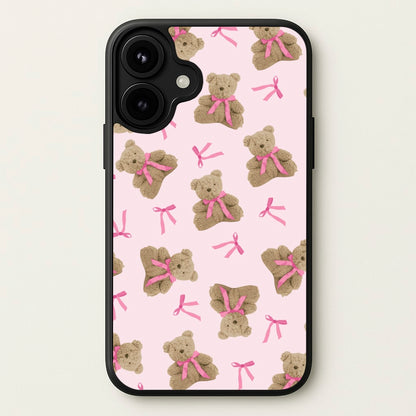 Coquette Teddy Bears And Bows Pattern Phone Case for iPhone 17