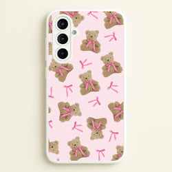 Coquette Teddy Bears And Bows Pattern  - Clean Girl Aesthetic Phone Case for Galaxy A16