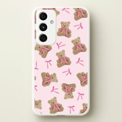 Coquette Teddy Bears And Bows Pattern  - Clean Girl Aesthetic Phone Case for Galaxy A55