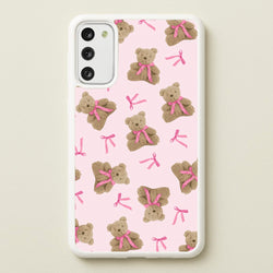 Coquette Teddy Bears And Bows Pattern  - Clean Girl Aesthetic Phone Case for Galaxy S20
