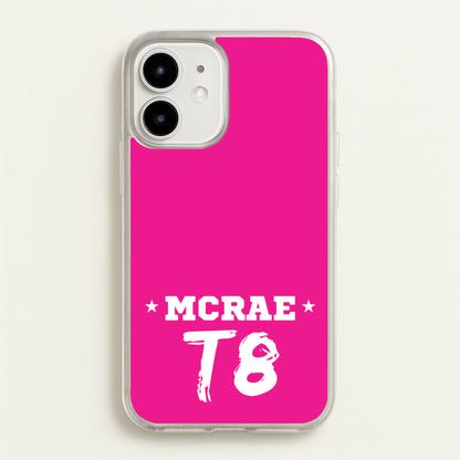 Pink T8 Sports  - Tate Mcrae Phone Case for iPhone 12 / 12 Pro