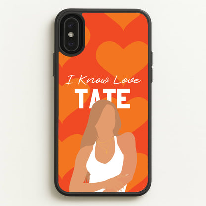 I Know Love Pattern  - Tate Mcrae Phone Case for iPhone XS Max