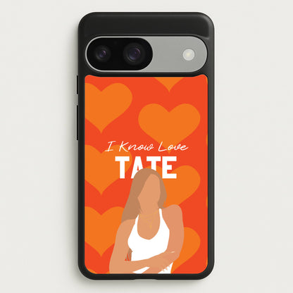 I Know Love Pattern  - Tate Mcrae Phone Case for Google Pixel 9 / 9 Pro