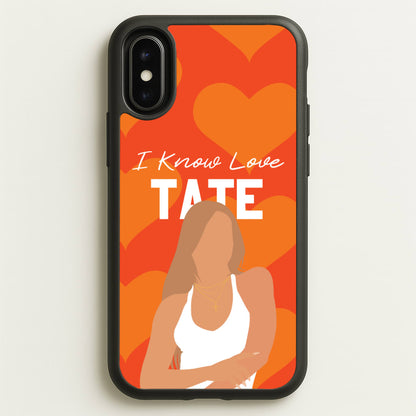 I Know Love Pattern  - Tate Mcrae Phone Case for iPhone X / XS