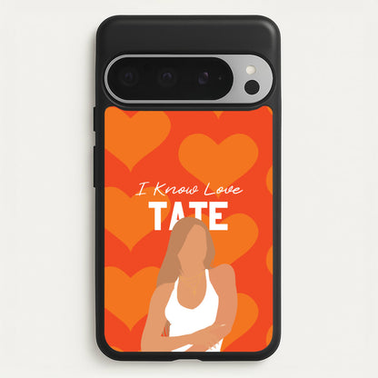 I Know Love Pattern  - Tate Mcrae Phone Case for Google Pixel 9 Pro XL