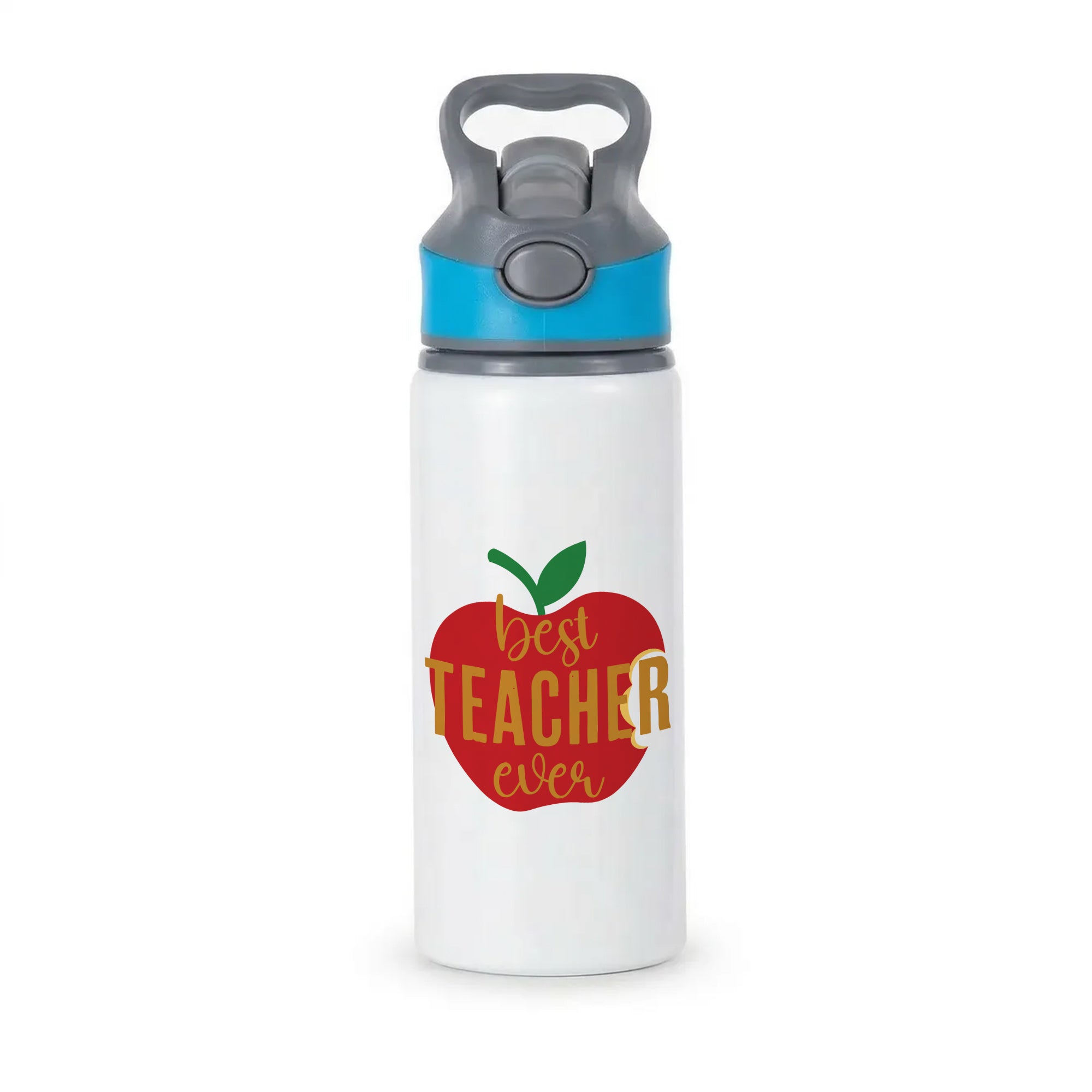Apple Best Teacher Ever Active Water Bottle - Blue