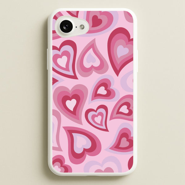 Pink Hearts - Trippy Patterns  - Trippy Patterns Phone Case for iPhone 16e