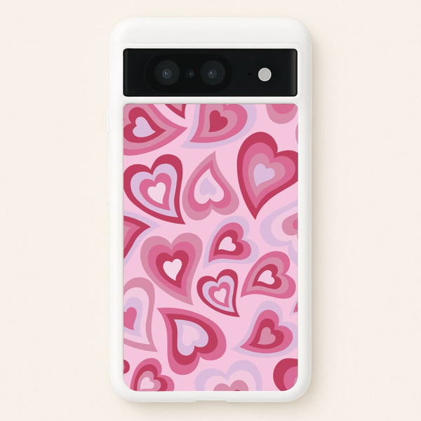 Pink Hearts - Trippy Patterns  - Trippy Patterns Phone Case for Google Pixel 8