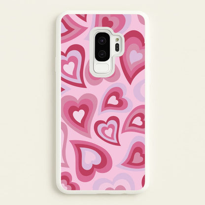 Pink Hearts - Trippy Patterns  - Trippy Patterns Phone Case for Galaxy S9 Plus