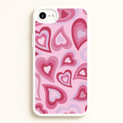 Pink Hearts - Trippy Patterns  - Trippy Patterns Phone Case for iPhone 6 / 7 / 8 / SE
