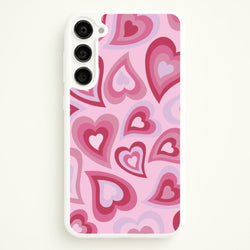 Pink Hearts - Trippy Patterns  - Trippy Patterns Phone Case for Galaxy S23