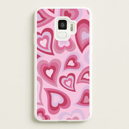 Pink Hearts - Trippy Patterns  - Trippy Patterns Phone Case for Galaxy S9