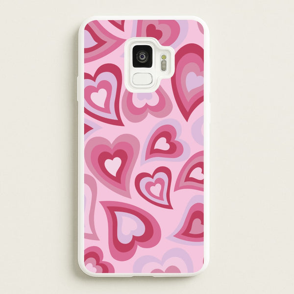 Pink Hearts - Trippy Patterns  - Trippy Patterns Phone Case for Galaxy S9