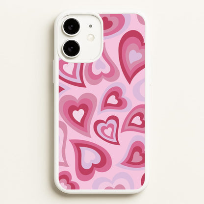 Pink Hearts - Trippy Patterns  - Trippy Patterns Phone Case for iPhone 11