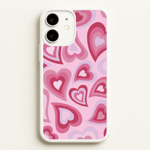 Pink Hearts - Trippy Patterns  - Trippy Patterns Phone Case for iPhone 11