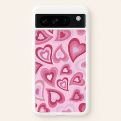 Pink Hearts - Trippy Patterns  - Trippy Patterns Phone Case for Google Pixel 8 Pro