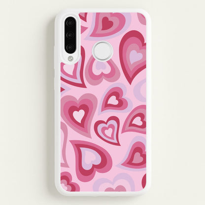 Pink Hearts - Trippy Patterns  - Trippy Patterns Phone Case for Huawei P30 Lite