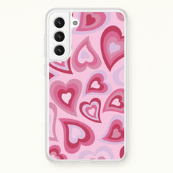 Pink Hearts - Trippy Patterns  - Trippy Patterns Phone Case for Galaxy S22 Plus