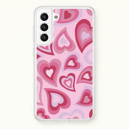 Pink Hearts - Trippy Patterns  - Trippy Patterns Phone Case for Galaxy S22 Plus