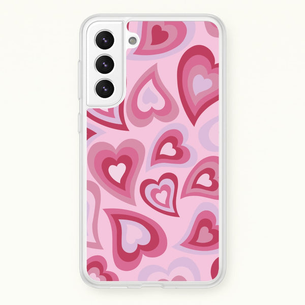 Pink Hearts - Trippy Patterns  - Trippy Patterns Phone Case for Galaxy S22 Plus