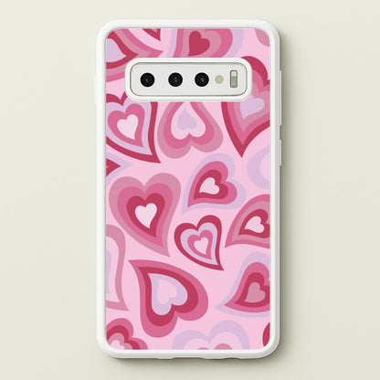 Pink Hearts - Trippy Patterns  - Trippy Patterns Phone Case for Galaxy S10 Plus