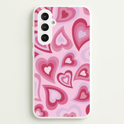 Pink Hearts - Trippy Patterns  - Trippy Patterns Phone Case for Galaxy S23FE