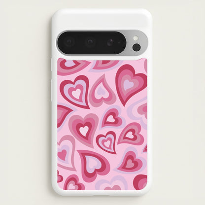 Pink Hearts - Trippy Patterns  - Trippy Patterns Phone Case for Google Pixel 9 Pro XL