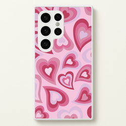 Pink Hearts - Trippy Patterns  - Trippy Patterns Phone Case for Galaxy S24 Ultra