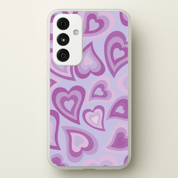Purple Hearts - Trippy Patterns  - Trippy Patterns Phone Case for Galaxy A55