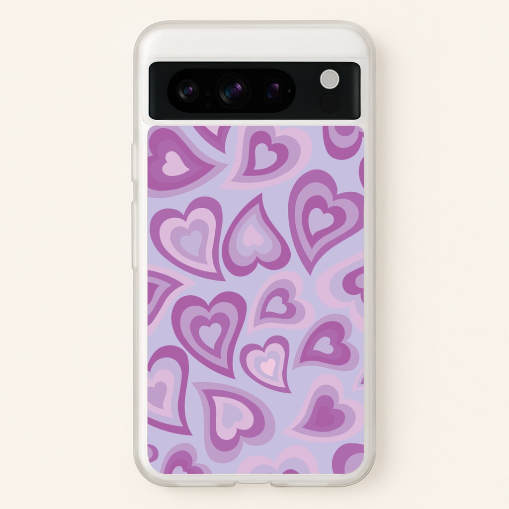 Purple Hearts - Trippy Patterns  - Trippy Patterns Phone Case for Google Pixel 8 Pro