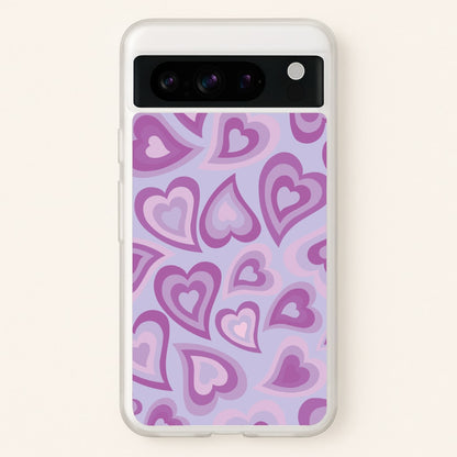 Purple Hearts - Trippy Patterns  - Trippy Patterns Phone Case for Google Pixel 8 Pro
