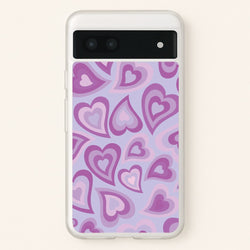 Purple Hearts - Trippy Patterns  - Trippy Patterns Phone Case for Google Pixel 6a