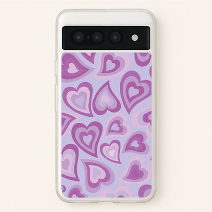 Purple Hearts - Trippy Patterns  - Trippy Patterns Phone Case for Google Pixel 7 Pro