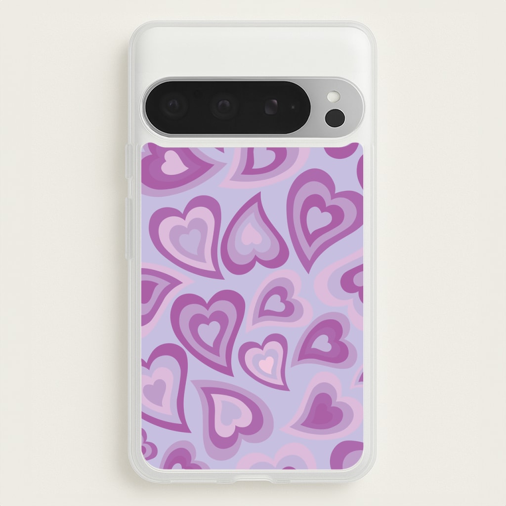 Purple Hearts - Trippy Patterns  - Trippy Patterns Phone Case for Google Pixel 9 Pro XL