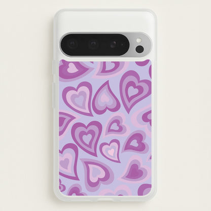 Purple Hearts - Trippy Patterns  - Trippy Patterns Phone Case for Google Pixel 9 Pro XL