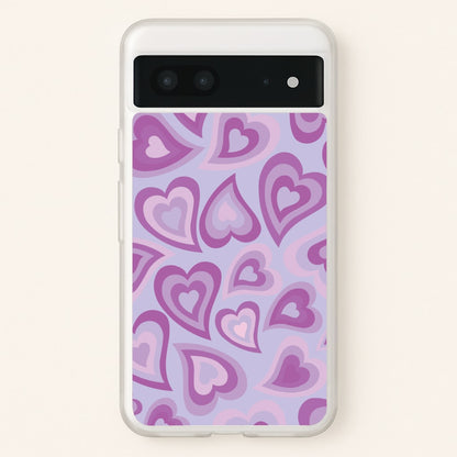 Purple Hearts - Trippy Patterns  - Trippy Patterns Phone Case for Google Pixel 7