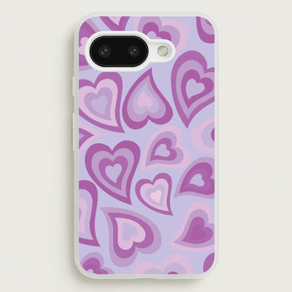 Purple Hearts - Trippy Patterns  - Trippy Patterns Phone Case for Google Pixel 9a