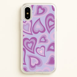 Purple Hearts - Trippy Patterns  - Trippy Patterns Phone Case for iPhone X / XS